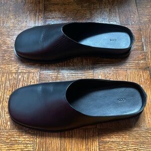 COS CLASSIC LEATHER MULES BLACK - SIZE 38/US 7